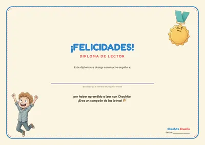 Certificado ¡Ya sé leer!